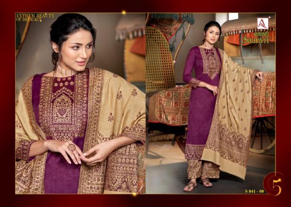 Alok Saanvri Designer Jacquard Pashmina Salwar